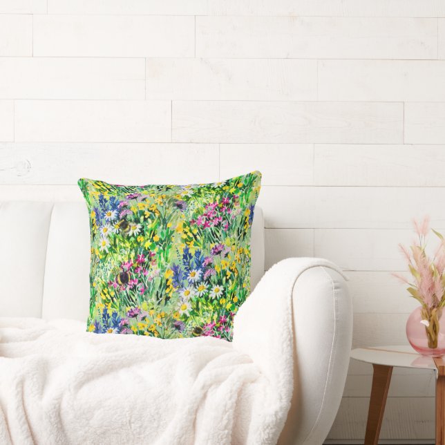 Humla och blommor kudde (Soffa)