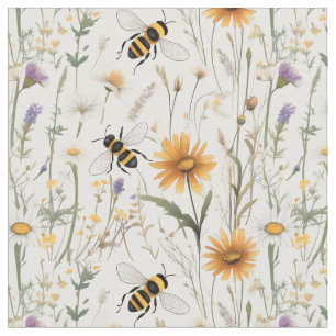 Humla och Wildblommor Tyg