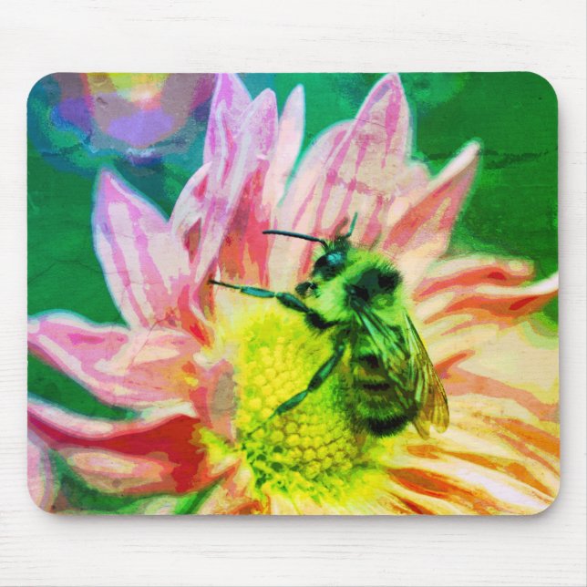 Humla on Daisy Flower Abstrakt Art Musmatta (Framsidan)