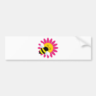 Humla på blomma bildekal