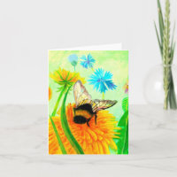 Humla på en maskrosblomma illustration