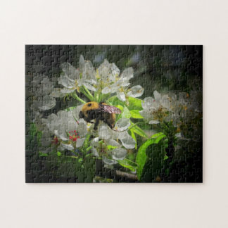 Humla på Pear Träd Flower Pussel