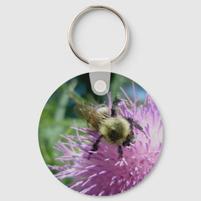 Humla på Thistle Keychain Nyckelring (Framsida)