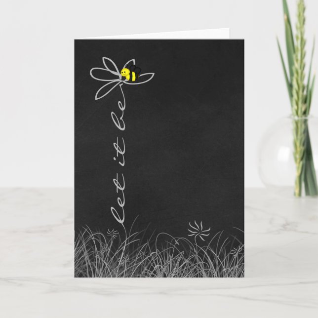 humla på tusenskönsblomma kort (Framsida)