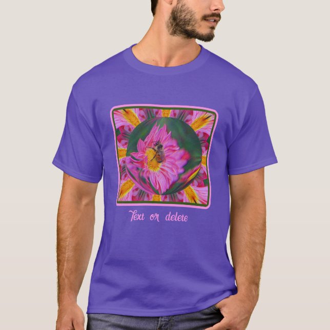 Humla Rosa Daisy Abstrakt  Natur T Shirt (Framsida)