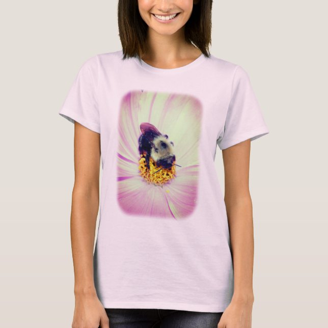 Humla Rosa Flower Natur T Shirt (Framsida)