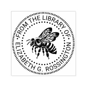Humla Sidovy “Från bibliotek av” Namn Självfärgande Stämpel