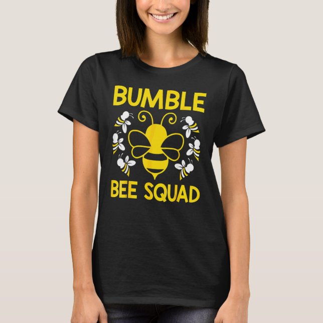 Humla Squad Bumblebee Team Group Family & Fri T Shirt (Framsida)