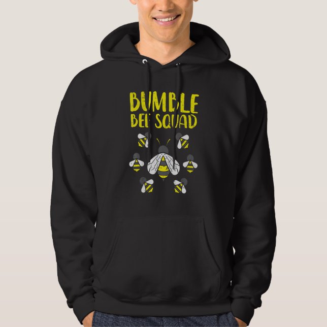 Humla Squad Funny Bumblebee Friends Team Manar Hoodie (Framsida)
