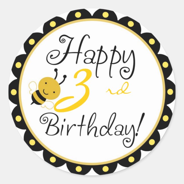 Humla Sticker HBR3 Runt Klistermärke (Framsida)