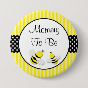 Humla strimlad Polka dots Baby Shower Mamma Knapp