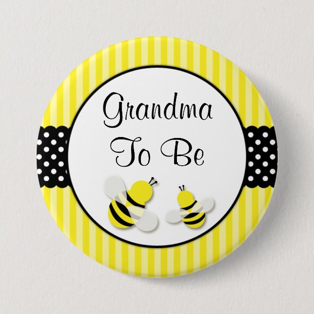 Humla Stripe Polka dots Baby Shower Grandma Knapp (Framsida)