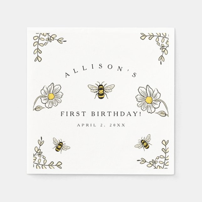 Humla Theme Födelsedagsfest Pappersservett (Framsidan)