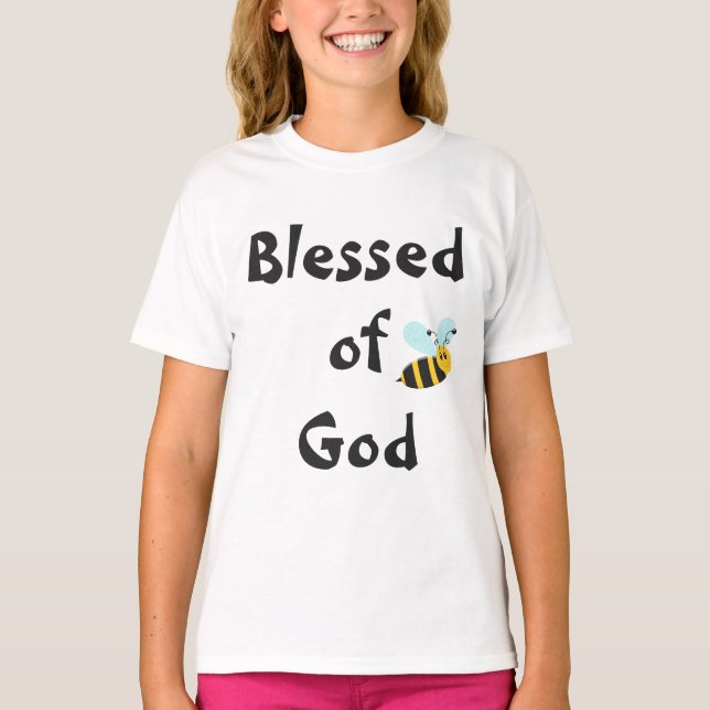 Humla Välsignad av Gud T Shirt (Framsida)