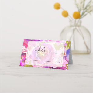 Humle från Rosa och Lila Vibrant Blommigt Bröllop Placeringskort