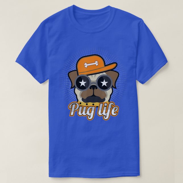 Humle med solglasögon är en Pug Hund älskare-gåva T Shirt (Design framsida)