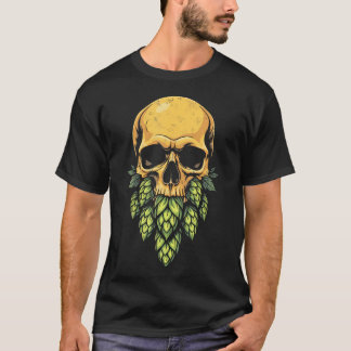 Humle skäggig dödskalle bryggare rolig hantverksöl t shirt