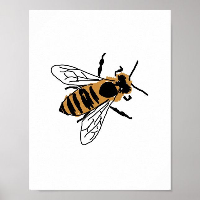 Humlebi Illustration Bimålning Konst Poster (Framsidan)