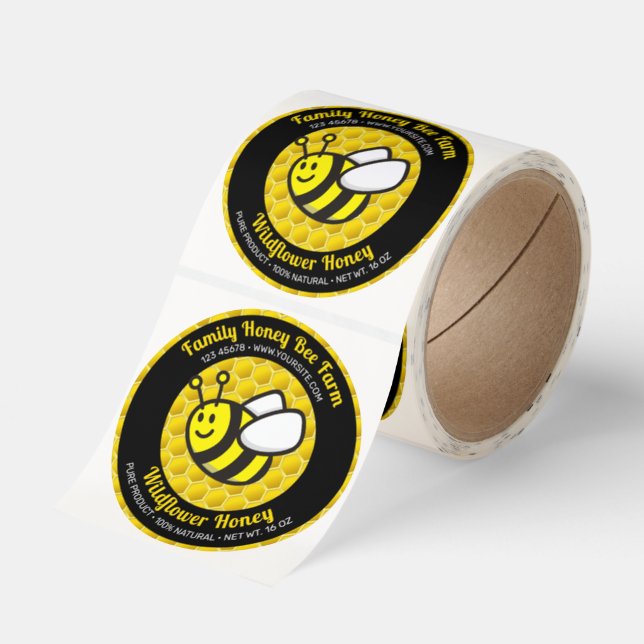 Humlebikortet rund etikett (Rulle)