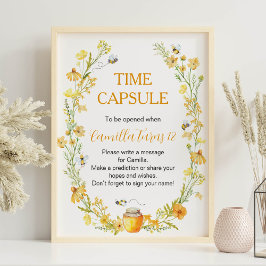 Humlebivildblomma Födelsedag Tidskapsel skylt