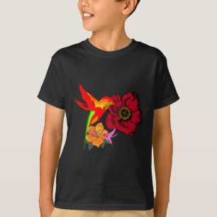 Humlesfåglar Matande från blommor (grafik) T Shirt
