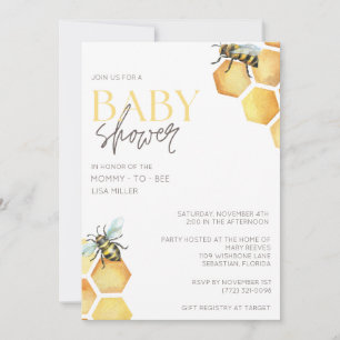 Humlor Bebis Babyshower Inbjudningar