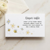Humlor Blöja Lotteri Kort – Bee Baby Shower