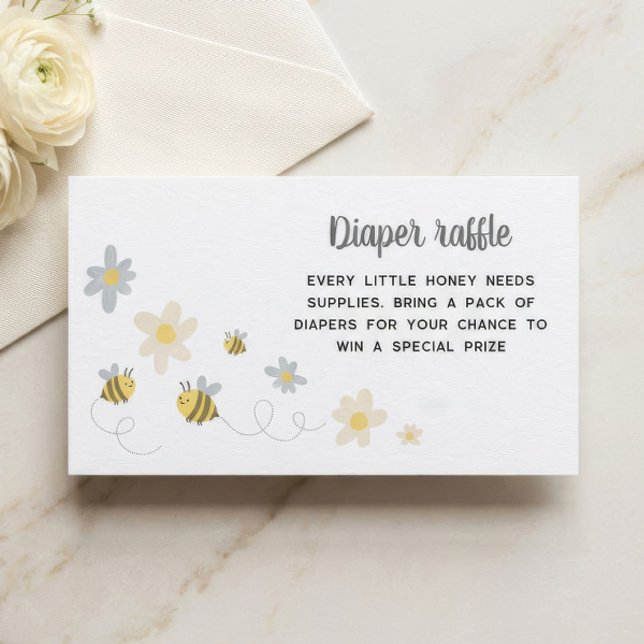 Humlor Blöja Lotteri Kort – Bee Baby Shower (Skapare uppladdad)