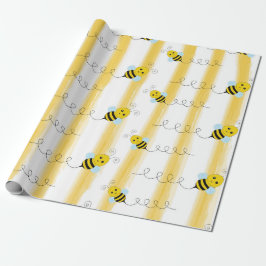 Humlor Inpackningspapper Fly Honey Bee Presentpapp Presentpapper
