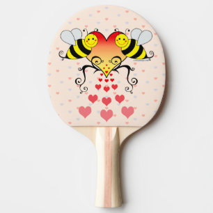 Humlor med hjärtadesign pingisracket