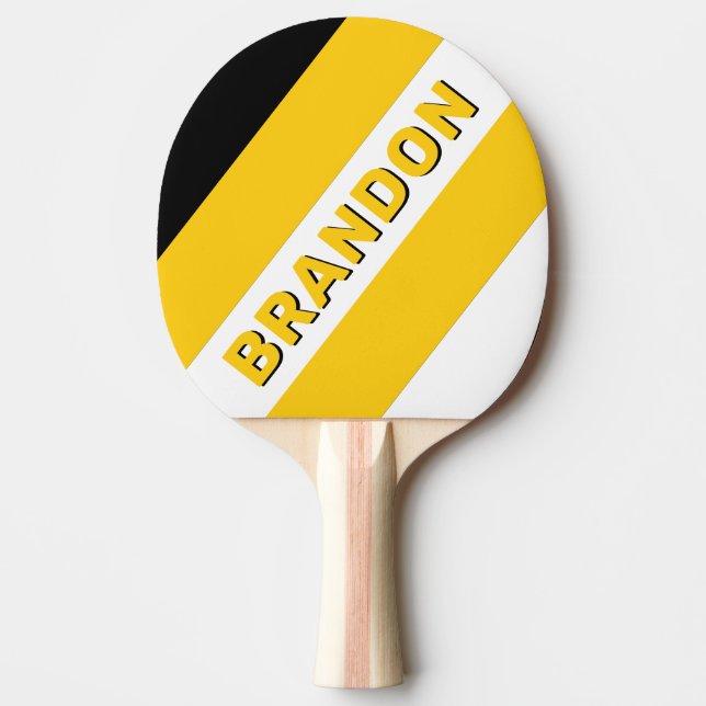 Humlor Nostalgiska Djärva Ränder med Namn Pingisracket (Framsidan)
