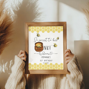 Humlor Så Söta Att Vara En 1-års Födelsedags Välko Poster