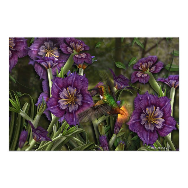 Humm bland blommorna fototryck (Framsidan)