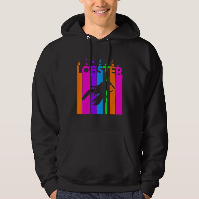 Hummer Djur Regnbåge Bubbla Med Silhuett Hoodie (Framsida)
