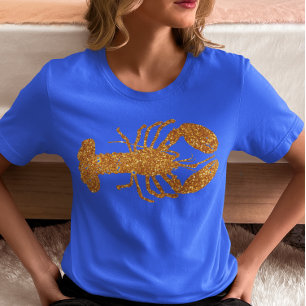 Hummer Guld Glitter look Sommar Strand T Shirt