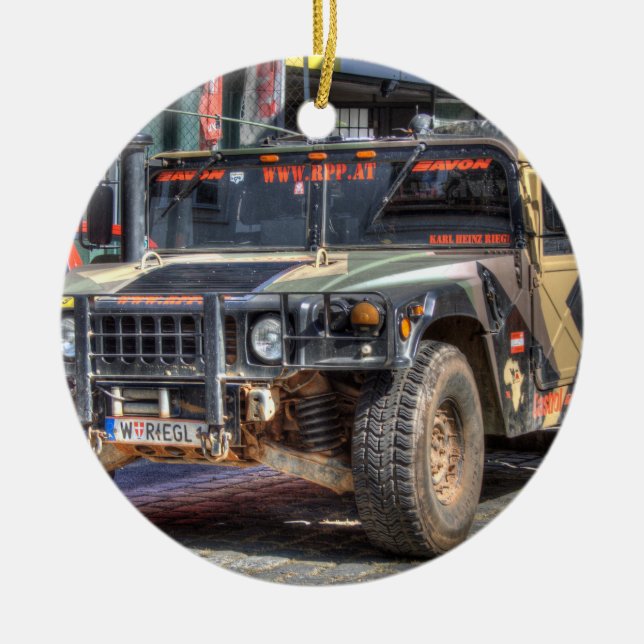 Hummer H1 Julgransprydnad Keramik (Framsidan)