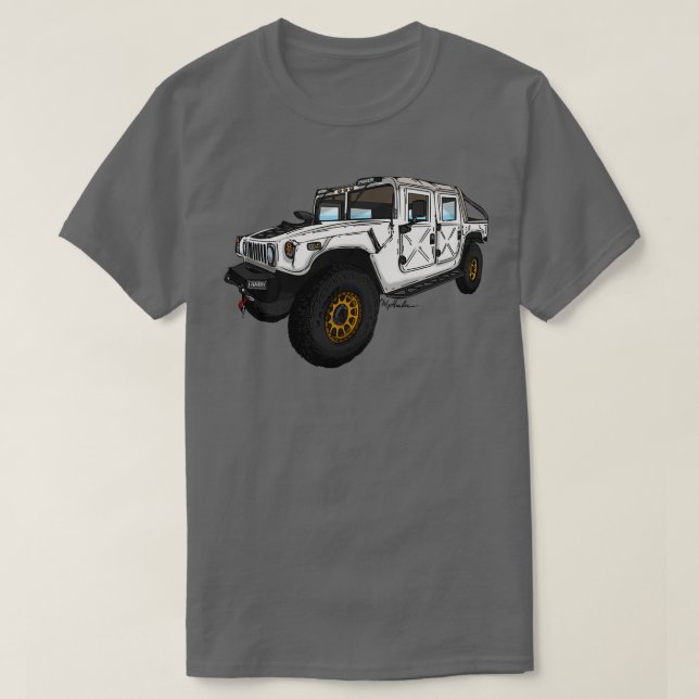 Hummer H1 med metod Hjul  T Shirt (Design framsida)
