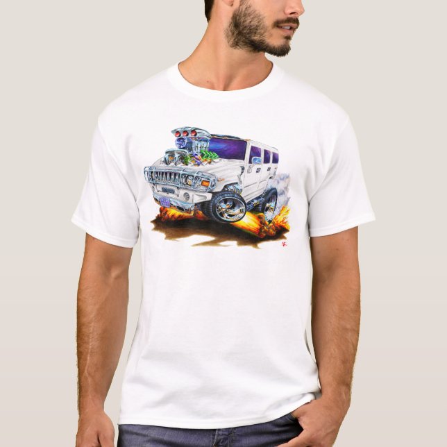 Hummer H2 WhiteTruck T-shirt (Framsida)