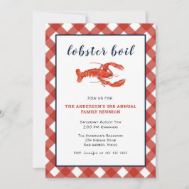 Hummer kokning Familjeåterkomst inbjudan