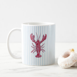 Hummer-målning nautisk blå rand kust kaffemugg