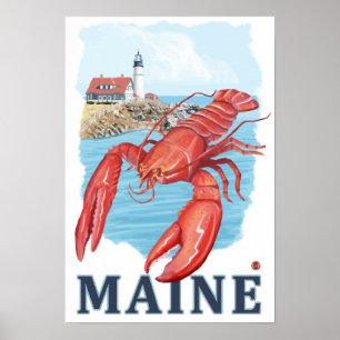 Hummer- och Portland fyrplats Poster