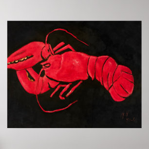 Hummer på svart bakgrund, berömd målning poster
