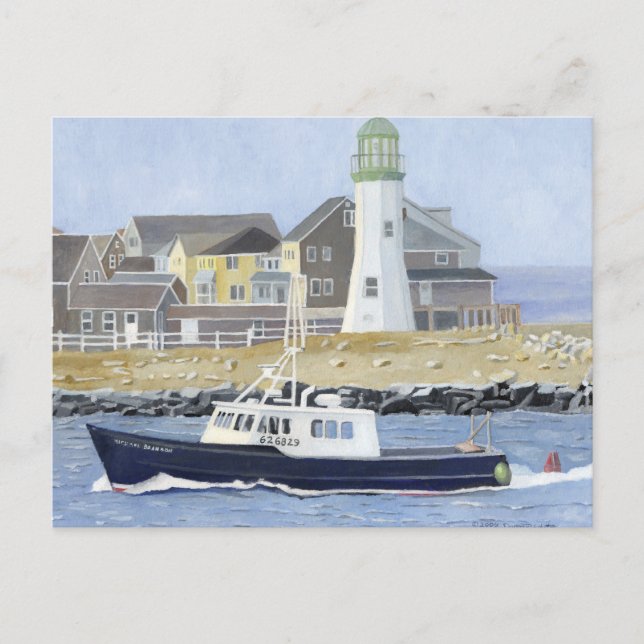 Hummerbåten Scituate Harbor Vykort (Framsida)