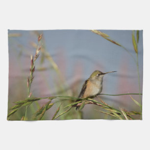 hummerfågel på gräs kökshandduk