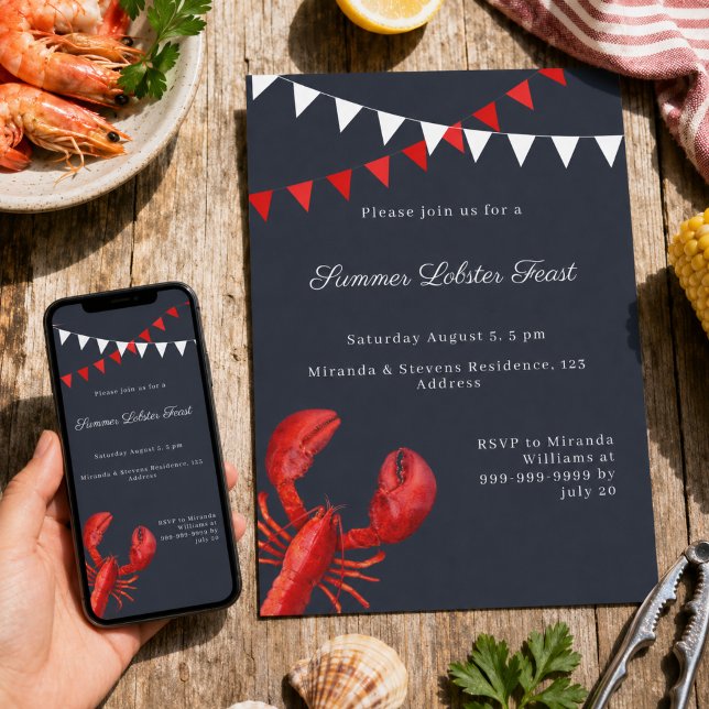 Hummerfest Sommarnöjesfest Inbjudningar (Skapare uppladdad)