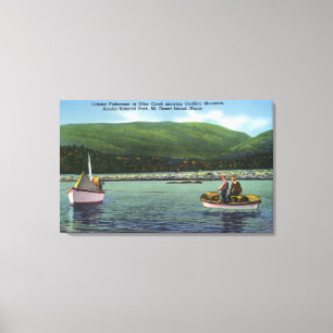 Hummerfiskare på utterbäck hårt på arbete canvastryck