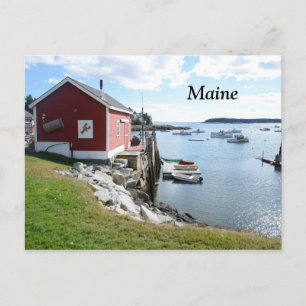 hummerhydda och fartyg i Maine Vykort
