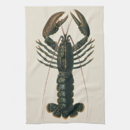 Hummerklor Vintage Marin Oceanliv Kräftdjur Kökshandduk