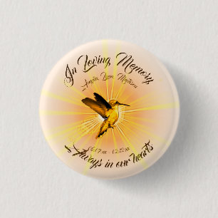 Humming Bird, in Loving Memory Keychain Stone Magn Knapp