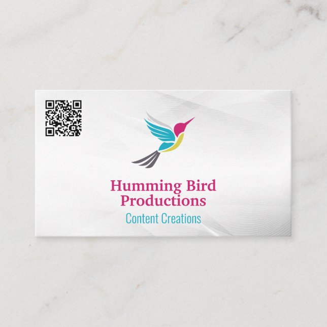 Humming Bird Logotyp | QR-kodAffärskort Visitkort (Framsida)